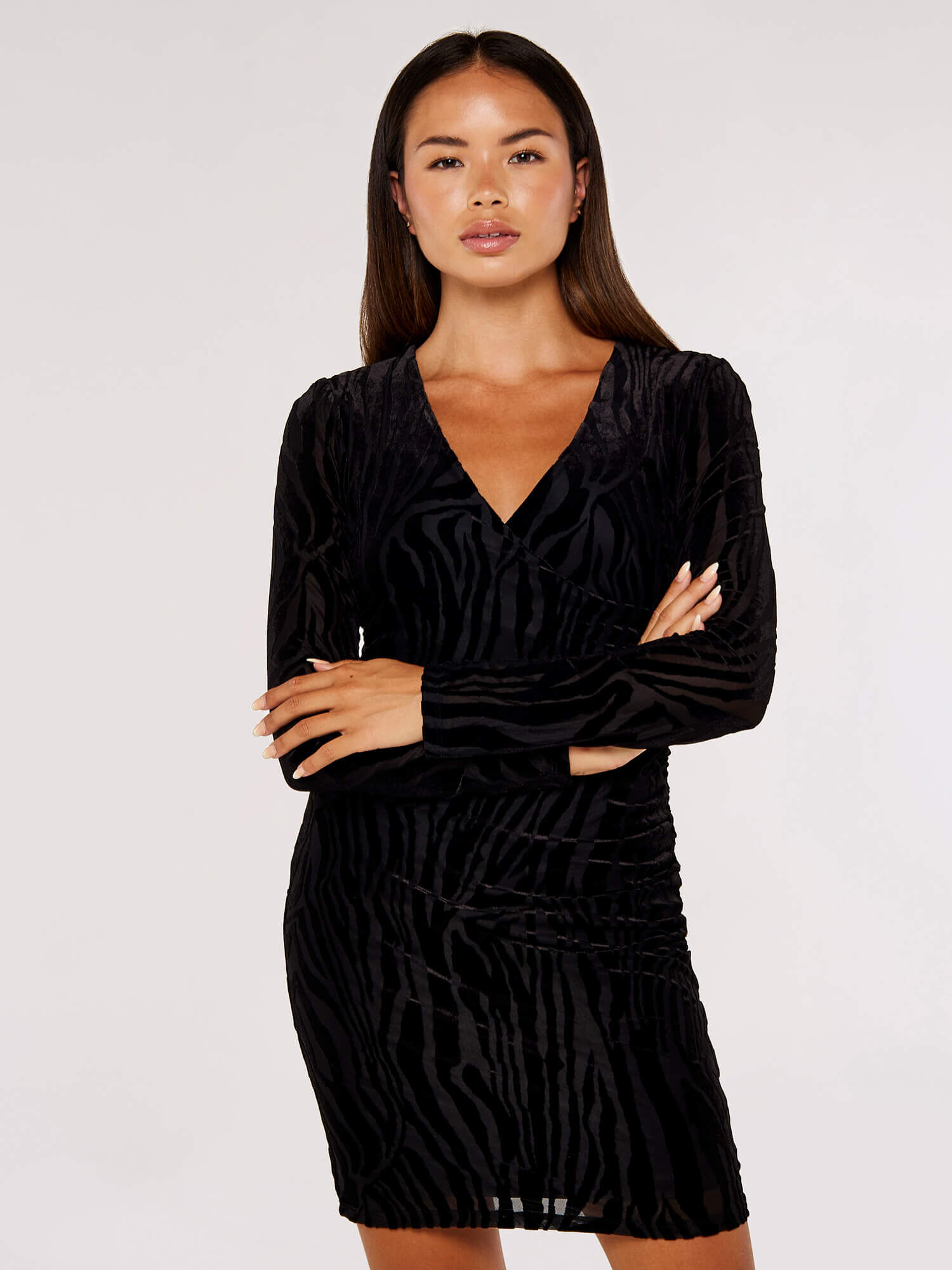 Zebra velvet sale wrap dress