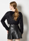 Fluffy Cropped Bolero, Black, large