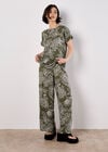Sarasa Floral Wide Leg Trousers, Khaki, large