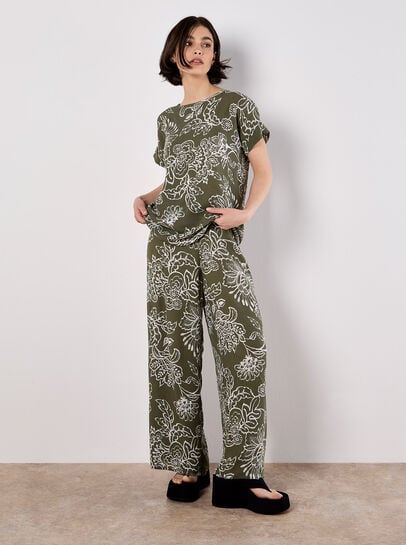 Sarasa Floral Wide Leg Trousers