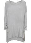 Grey Basic Dip Hem Tunic Top, Grey, large