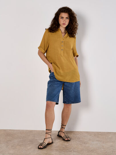 Slub Shimmer Relaxed Blouse