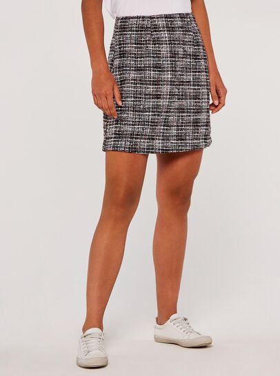 Woven Tweed Skirt