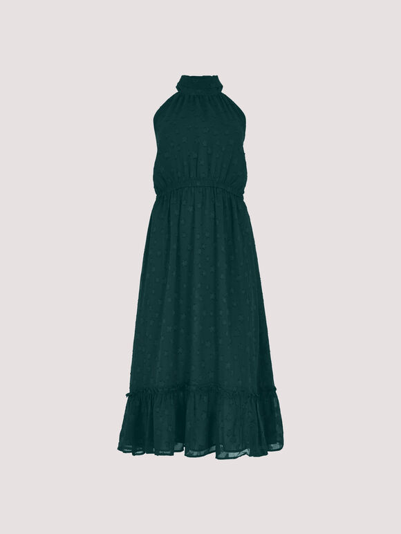 Star Jacquard Midi Dress, Green, large