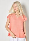 Crochet Insert T-Shirt, Coral, large