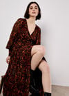Ikat Chiffon Tiered Maxi Dress, Burgundy, large