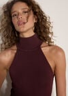 Roll Neck Knitted Tank Top, Plum, large