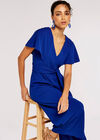 Cape Culotte Jumpsuit, Blue, large