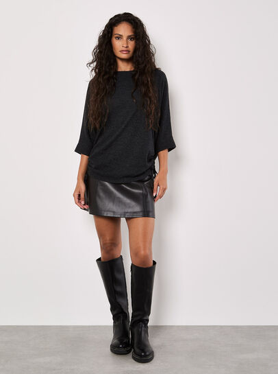 Soft Touch Drawstring Batwing Top