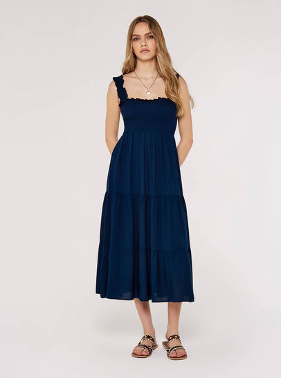 Smock Tiered Midi Dress