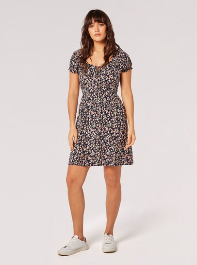 Ditsy Floral Milkmaid Mini Dress