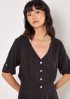 Wide Leg Culotte Jumpsuit, Black, large