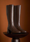 Tall Heeled Chelsea Boots, Brown, large