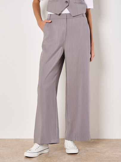Pinstripe Wide Leg Trousers