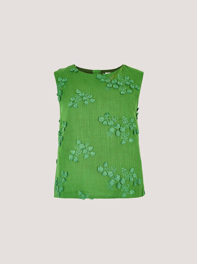 Floral Embroidered Shell Top