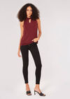 Keyhole Crepe Top, Burgundy, large