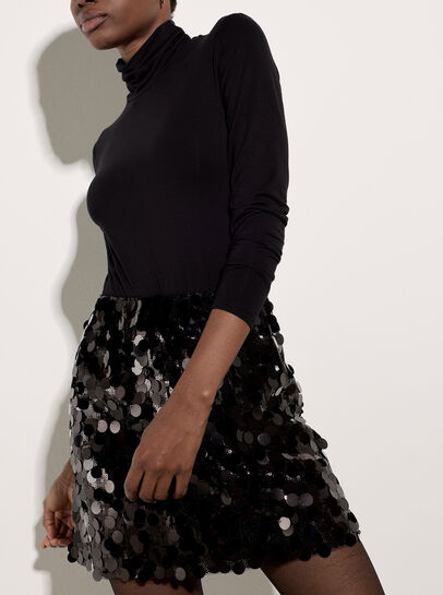 Multi Sequin A-Line Mini Skirt