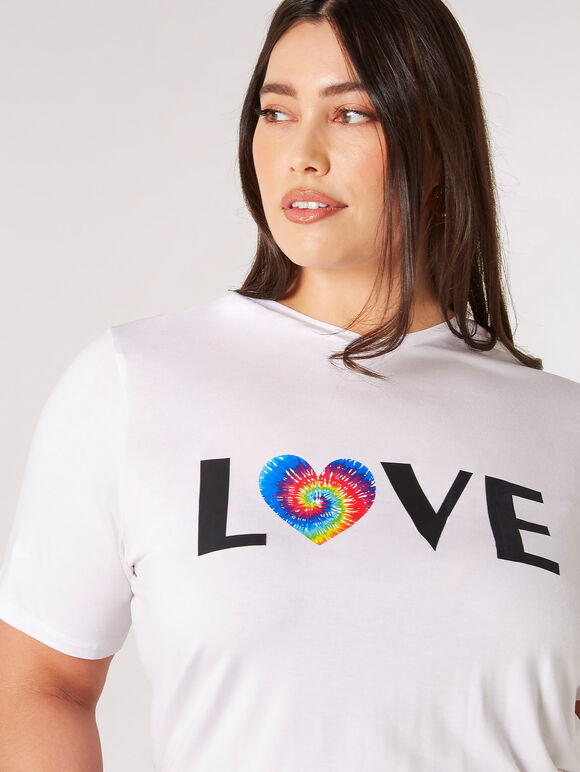 Curve Love Logo T-Shirt, Weiß, groß