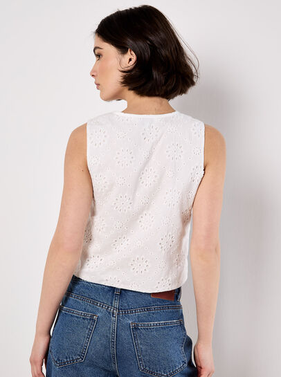 Broderie Anglaise Tie-Up Waistcoat