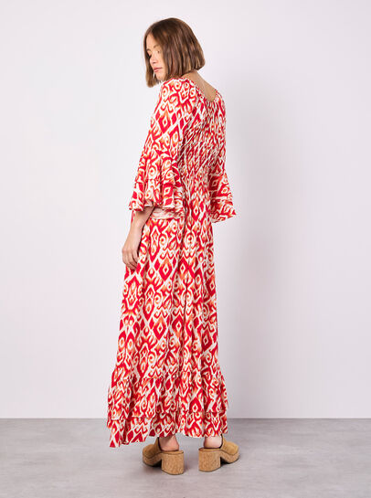 Ikat Swirls Maxi Dress