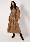 Balloon Sleeve Blouse, Brown, large