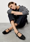 Leather Mary Jane Shoes, Black, large