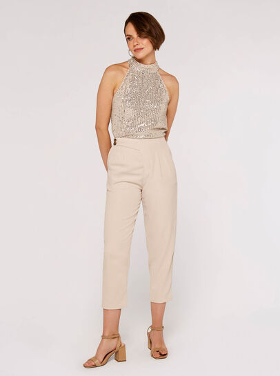 Sequin Halter Neck Top