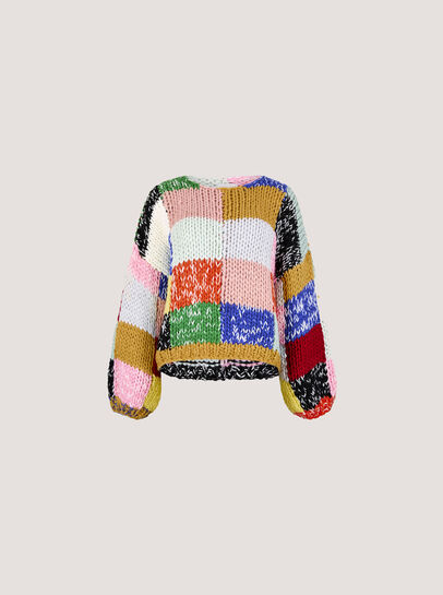 Chunky Hand-Crocheted Patchwork Jumper