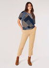 Geometric Patchwork Textured T-Shirt, Navy, large