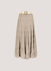 Tiered Maxi Skirt, Stone, large