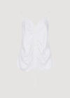 Ruched Front Satin Camisole Top, Cream, large