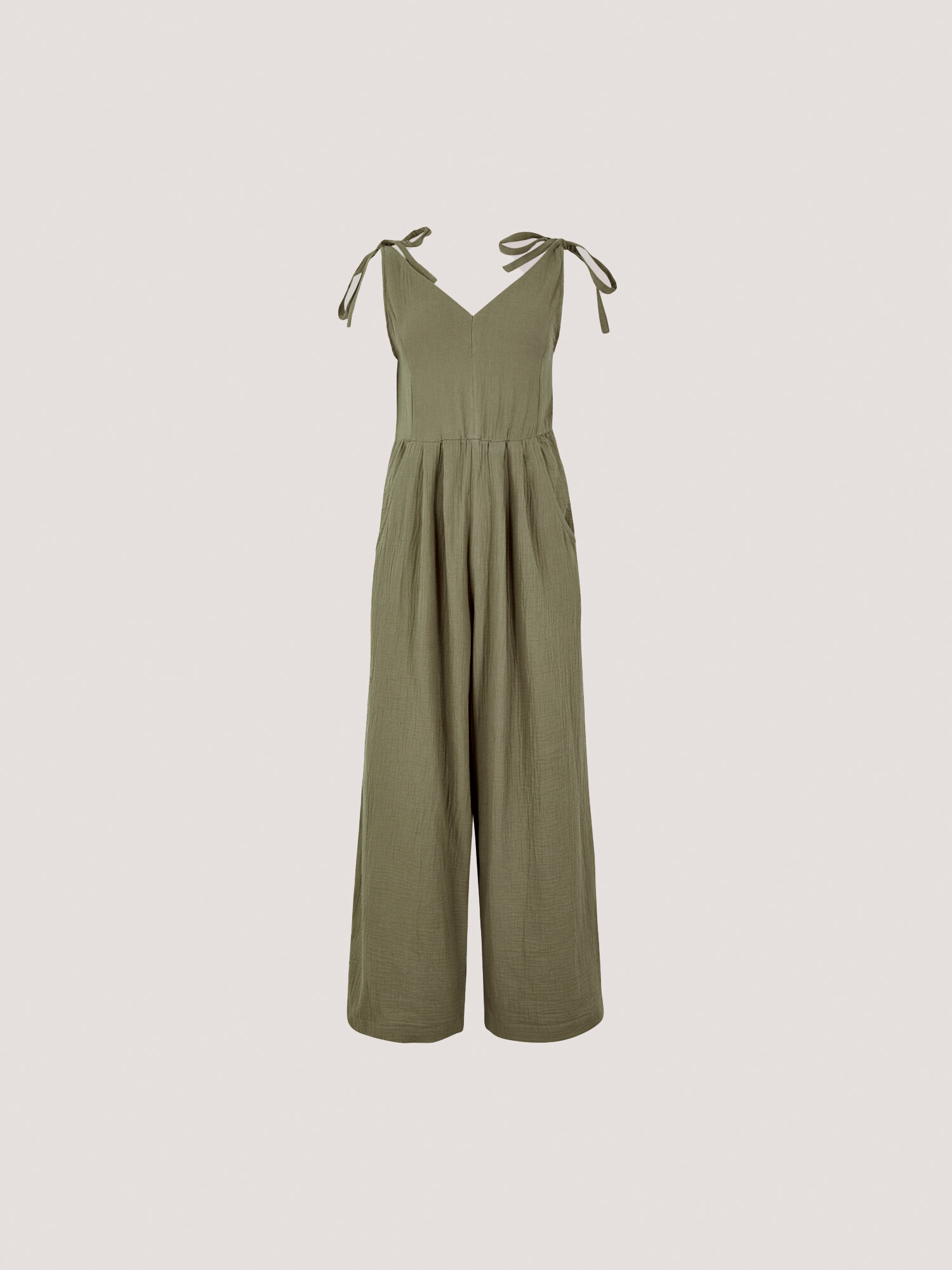 Textured Cotton Wide Leg Jumpsuit | Apricot Clothing