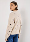 Embroidered Heart Jumper, Stone, large