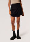 Cotton Twill Cargo Mini Skort, Black, large