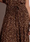 Painterly Paisley Tiered Maxi Skirt, Brown, large