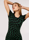 Check Bodycon Knit Dress, Green, large