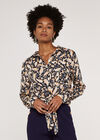 Watercolour Paisley  Top, Navy, large
