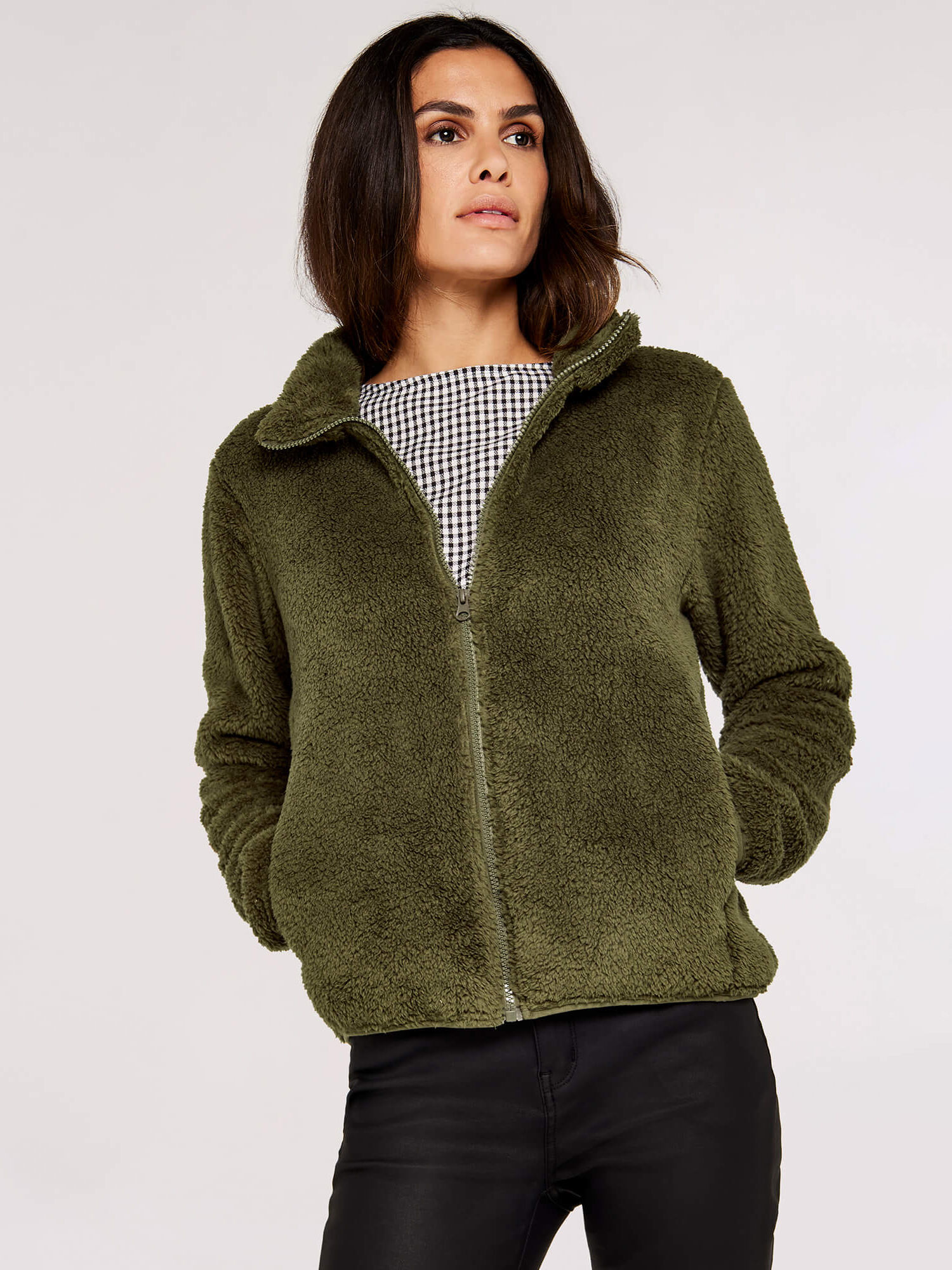 Fleece Cardigan Apricot Clothing