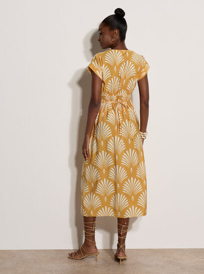 Fan Print Midaxi Dress