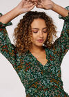 Ditsy Ruffle Mini Dress, Green, large
