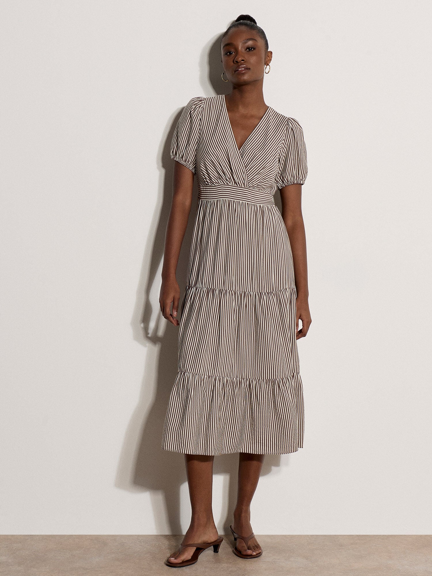 Stripe Wrap Midaxi Dress | Apricot Clothing