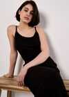 Ribbed Jersey Maxi Dress, Black, large