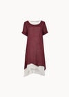 Slub Shimmer Tunic Mini Dress, Burgundy, large