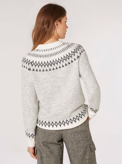 Fair Isle Gem Embellished Jumper