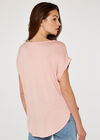 Turn Up Sleeve Top, Pink, large