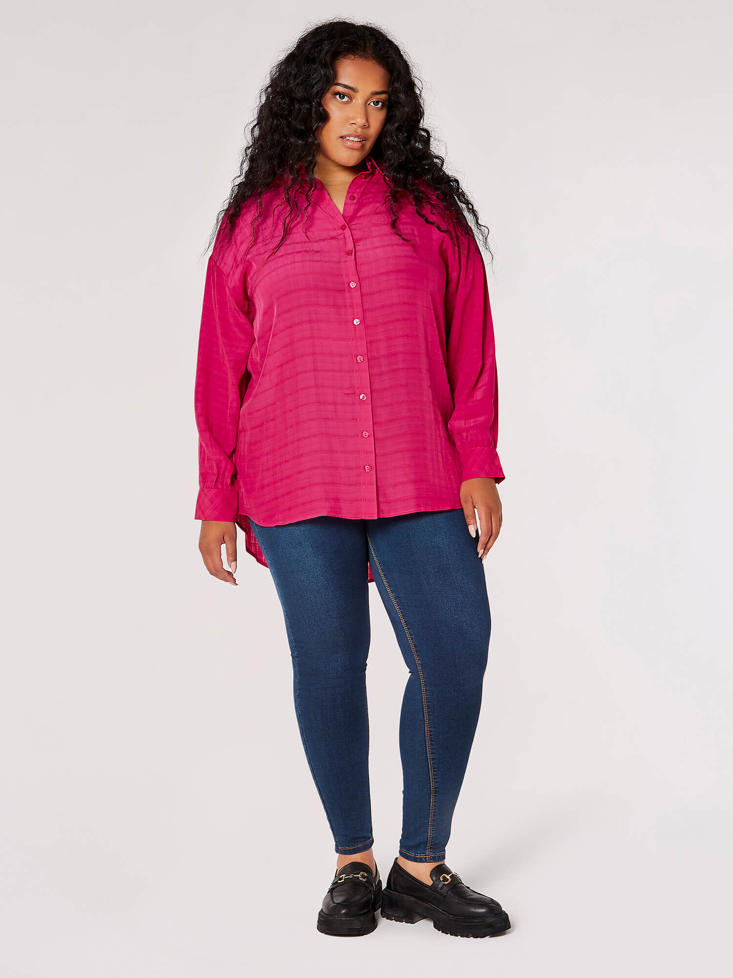 Curve Oversized Checked Shirt | Apricot Clothing
