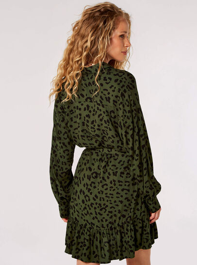 Leopard Print Shirt Mini Dress