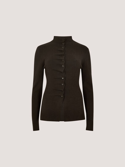 Fine Knit Ruched Cardigan