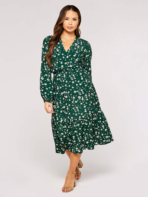 green floral wrap midi dress Sherri Hill Floral Corset Satin Sherri Hill Prom Dress 56176