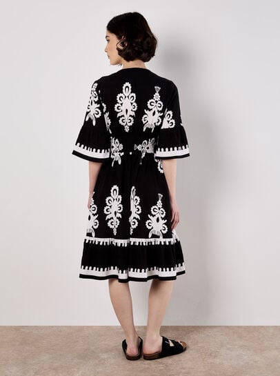 Floral Baroque Smocked Mini Dress